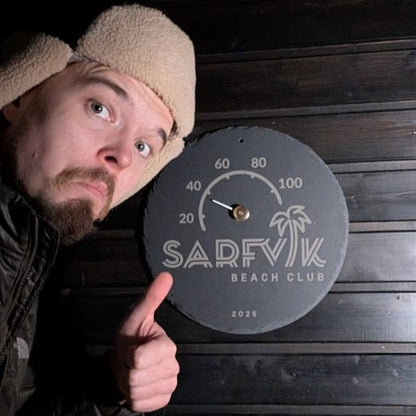 Todella iso liuskekivi saunamittari